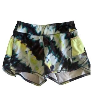 ATHLETA GIRL Tie-Dye Record Breaker 3" Girls Lined Running Shorts, 8/10